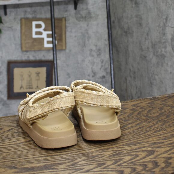 A New Day Womens Tilly Raffia Platform Footbed Sandals 92611757 Tan Brown 8M - Picture 4 of 10